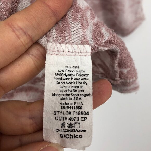 Cherish pale rose pink semi-sheer open cross cross  slit back t-shirt - Picture 7 of 14